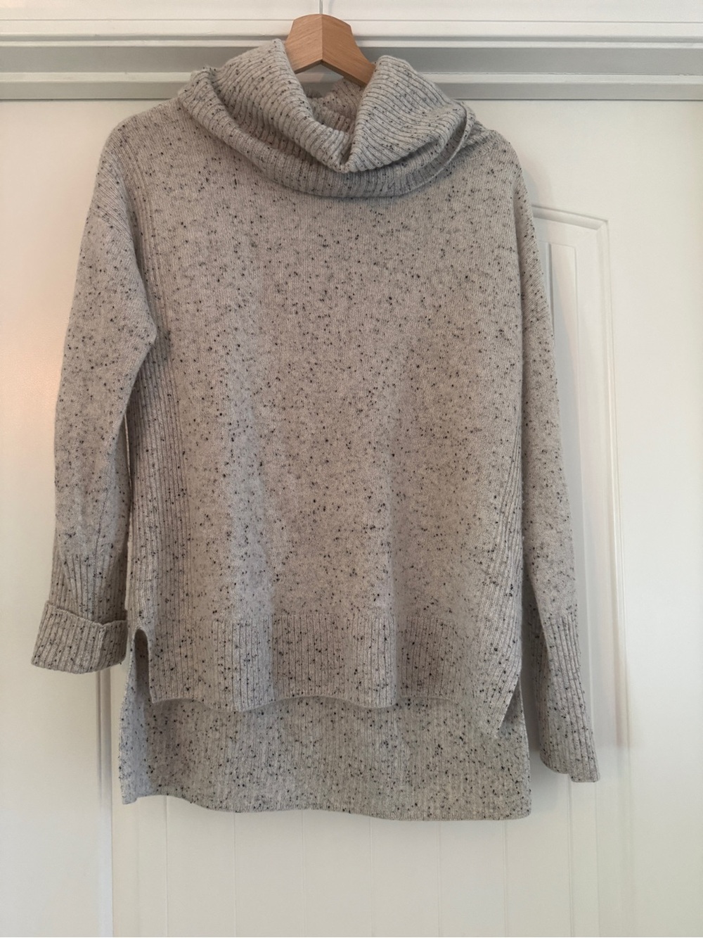 Cozy Speckled Grey Cowl Neck Sweater